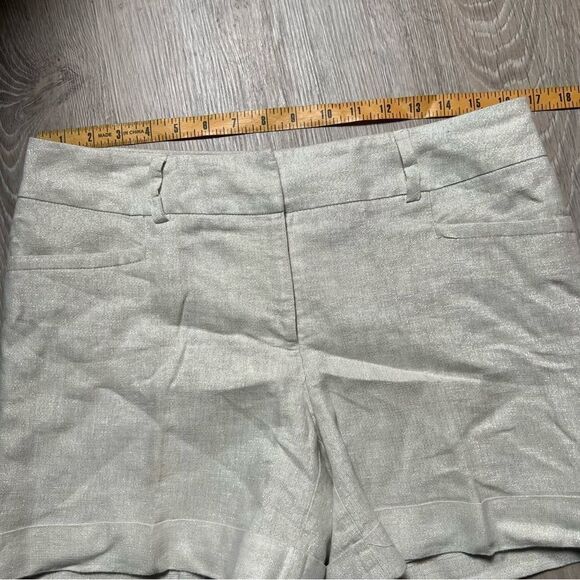 NWOT Apt 9 Linen metallic silver cream cuff mid rise 5” short 10 - Picture 13 of 16